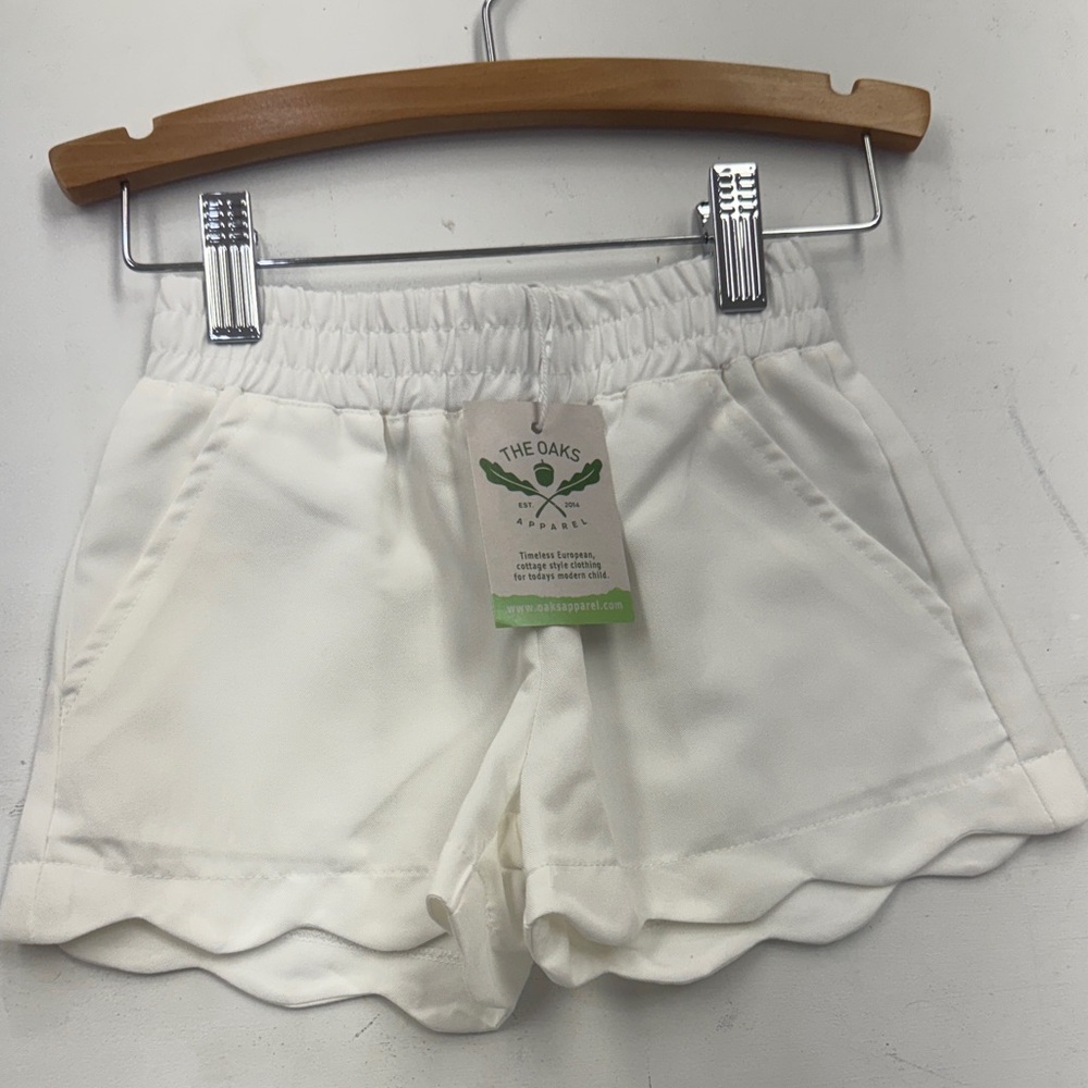 Girls White Scalloped Shorts The Oaks